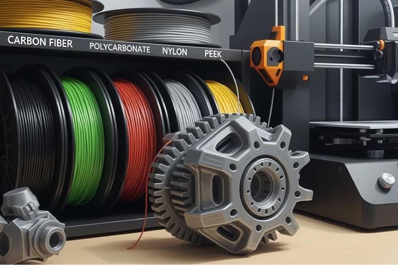 فیلامنتهای مهندسی پرینتر سهبعدی شامل Nylon، Polycarbonate و Carbon Fiber